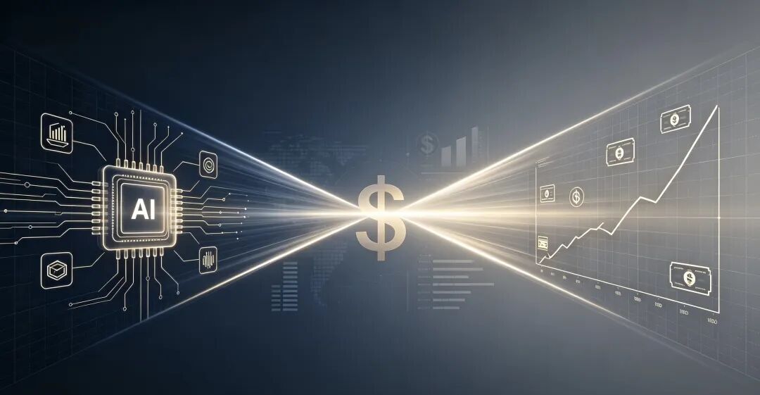 A visualisation of US Treasury yields and AI capital flows layered over a financial newspaper backdrop